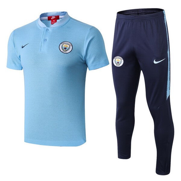 Polo Ensemble Complet Manchester City 2018-19 Bleu Clair